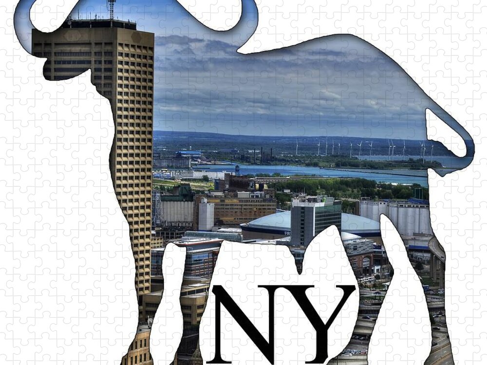 Michael Frank Jr; Nikon; Hdr; Iphone Case; Iphone; Galaxy; Galaxy Case; Phone Case; Buffalo; Buffalo Ny; Buffalo Jigsaw Puzzle featuring the photograph Buffalo NY Skyway by Michael Frank Jr