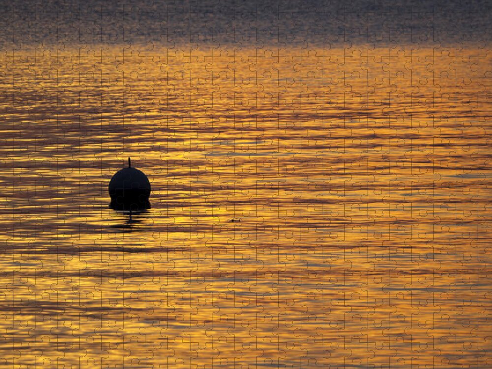 Capitol Jigsaw Puzzle featuring the photograph Buoy Sunset - Madison - Wisconsin by Steven Ralser