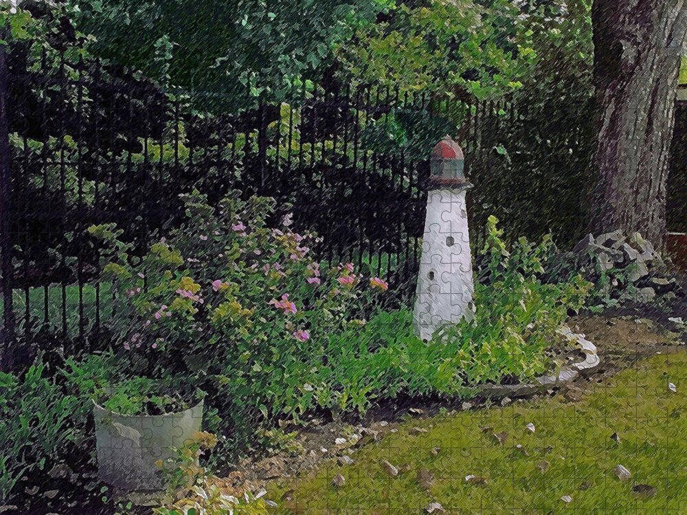 Cedric Hampton Jigsaw Puzzle featuring the photograph Burnside Garden Lighthouse by Cedric Hampton