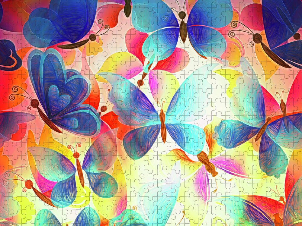 Butterfly Jigsaw Puzzle featuring the photograph Butterflights by Bill and Linda Tiepelman