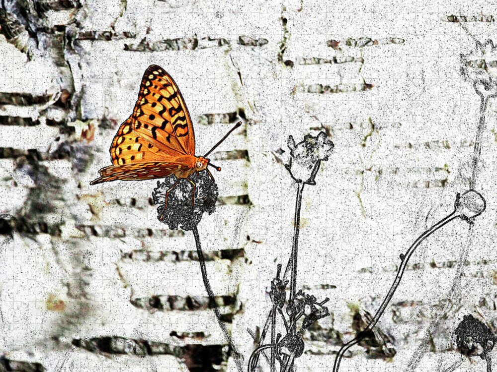 Butterfly Jigsaw Puzzle featuring the digital art Butterfly by K Bradley Washburn