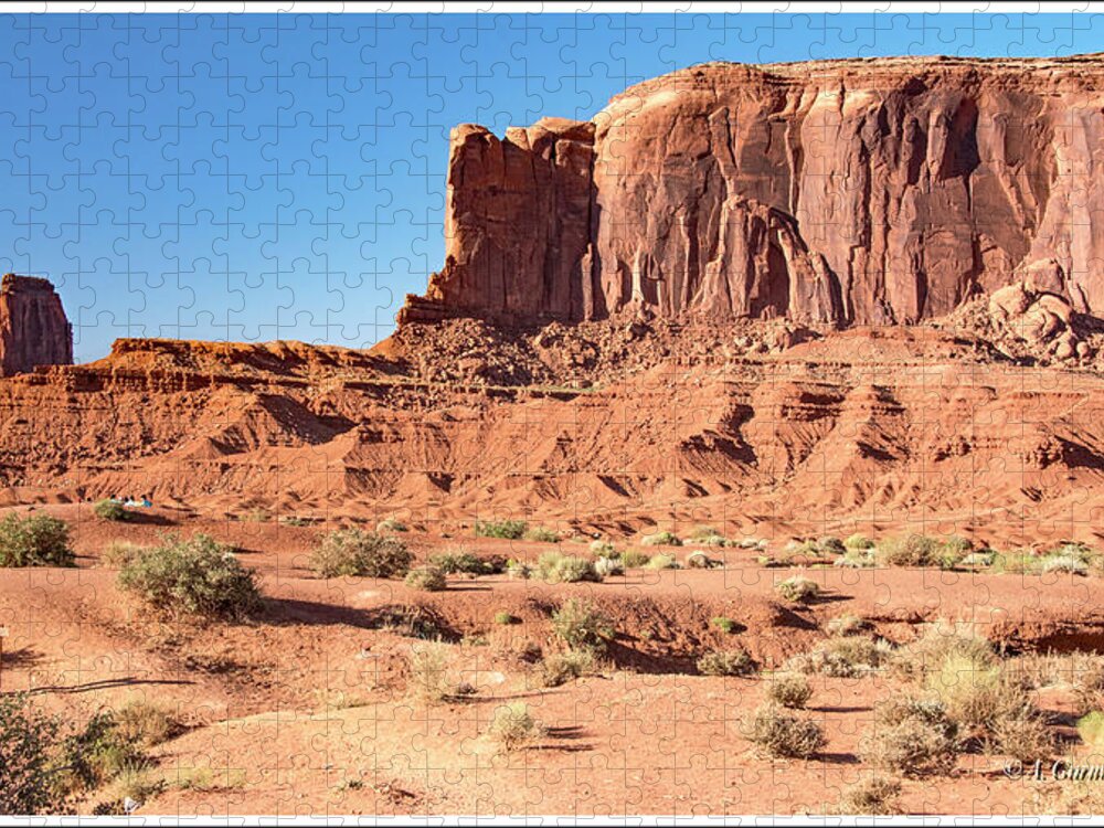Butte Jigsaw Puzzle featuring the photograph Buttes, Desert Floor, Monument Valley, Utah, Arizona Border by A Macarthur Gurmankin