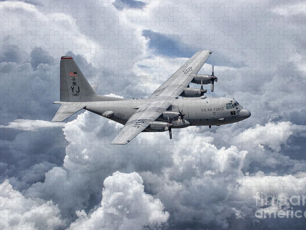 C130 Jigsaw Puzzle featuring the digital art C130 36th Airlift by Airpower Art