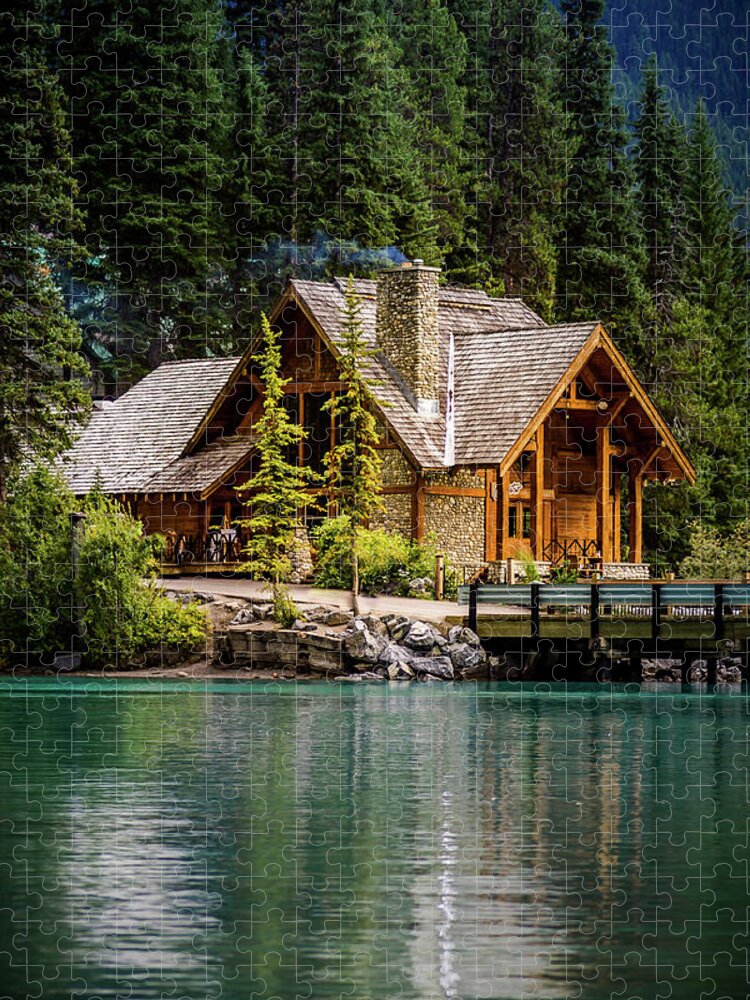Bc Jigsaw Puzzle featuring the photograph Cabin At The Lake by Thomas Nay