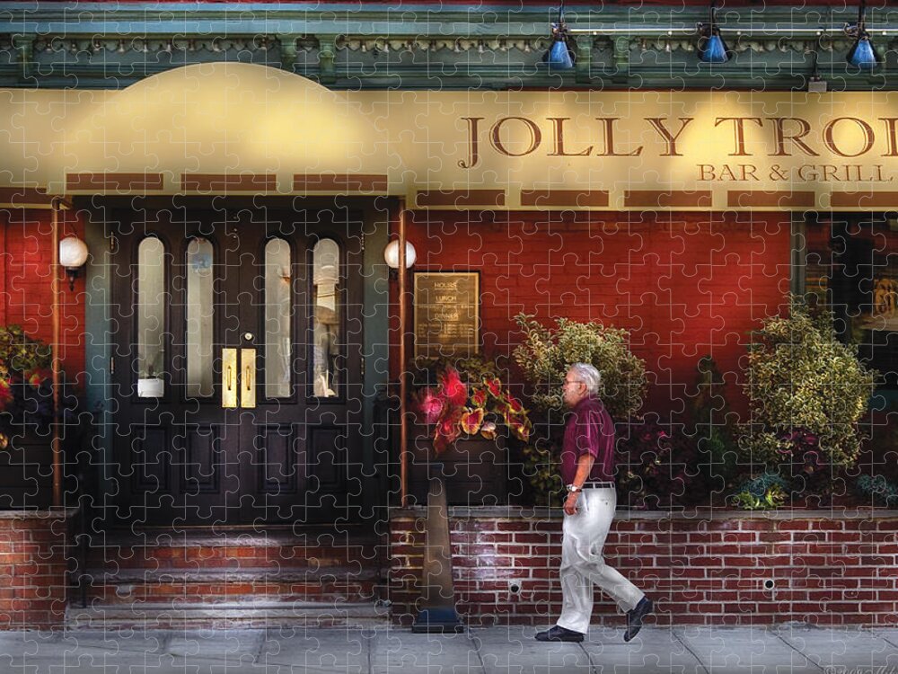 Westfield Jigsaw Puzzle featuring the photograph Cafe - Jolly Trolley by Mike Savad