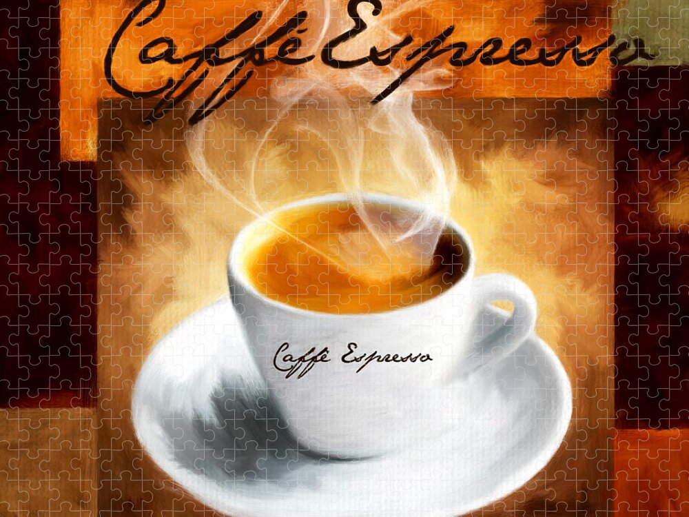 Coffee Jigsaw Puzzle featuring the digital art Caffe Espresso by Lourry Legarde