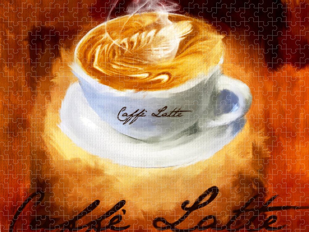 Coffee Jigsaw Puzzle featuring the digital art Caffe Latte by Lourry Legarde