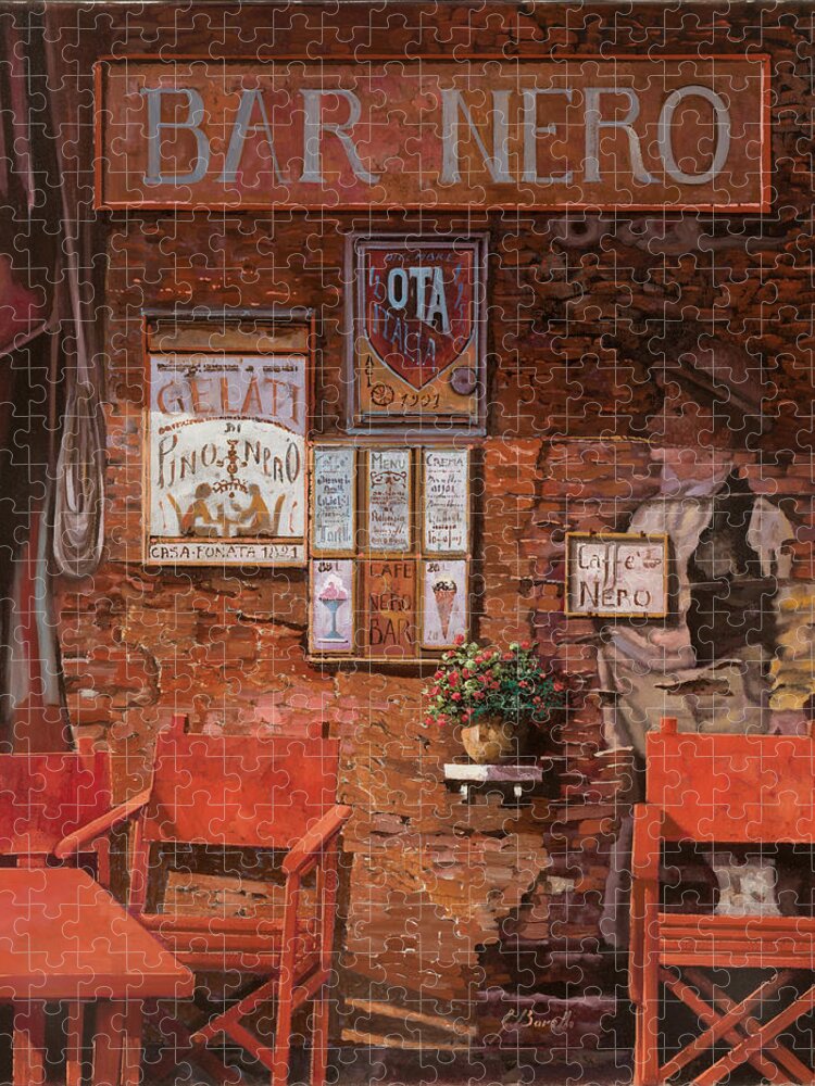 Caffe' Jigsaw Puzzle featuring the painting caffe Nero by Guido Borelli