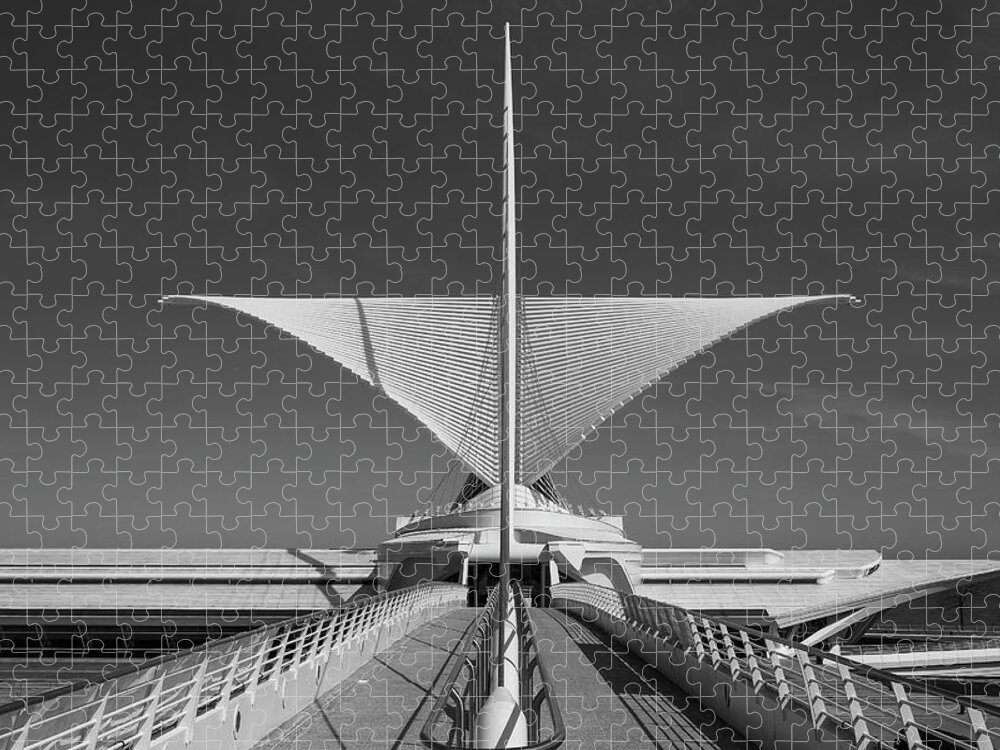 Milwaukee Art Museum Jigsaw Puzzle featuring the photograph Calatrava Symmetry by John Roach