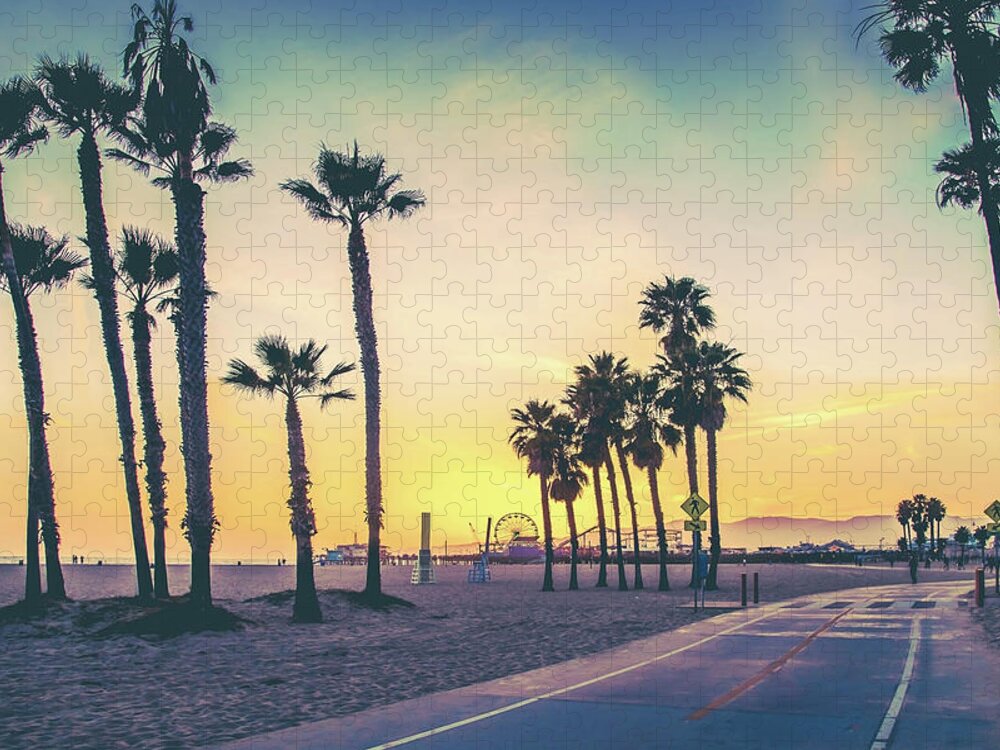 Venice Beach Jigsaw Puzzle featuring the photograph Cali Sunset by Az Jackson