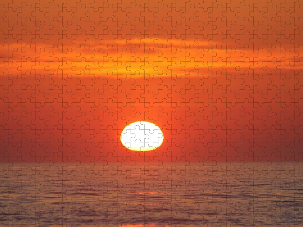Nature Jigsaw Puzzle featuring the photograph Calm Seas Sunrise by Robert Banach