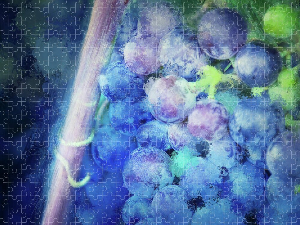 Digital Art Jigsaw Puzzle featuring the digital art Campos Grapes by Terry Davis