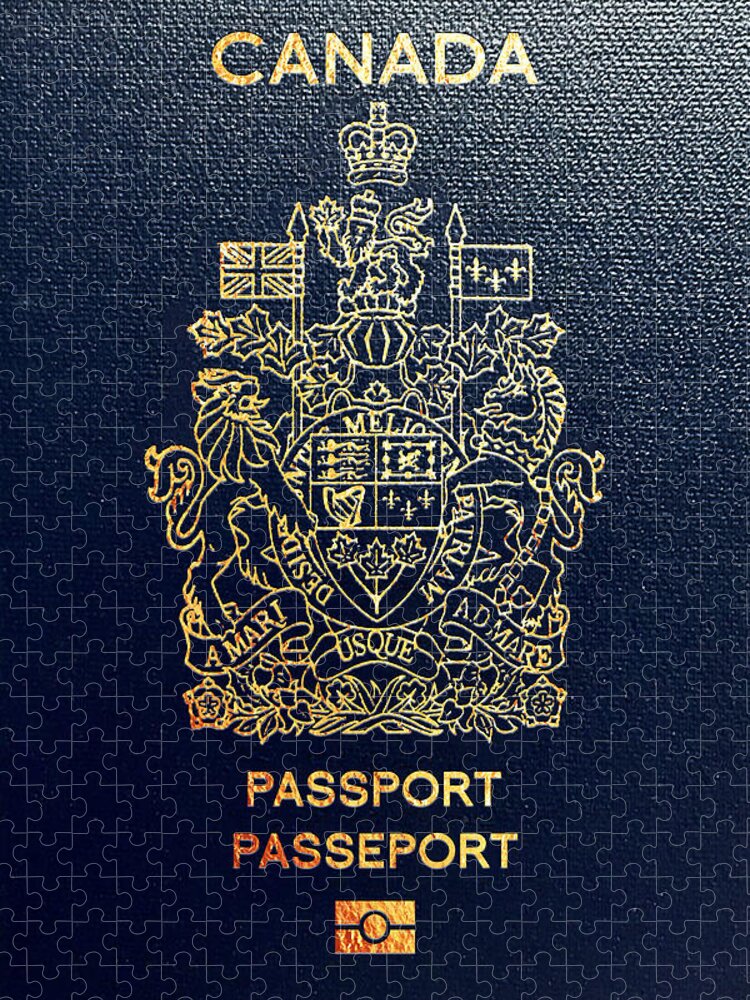 “passports” Collection Serge Averbukh Jigsaw Puzzle featuring the digital art Canadian Passport Cover by Serge Averbukh