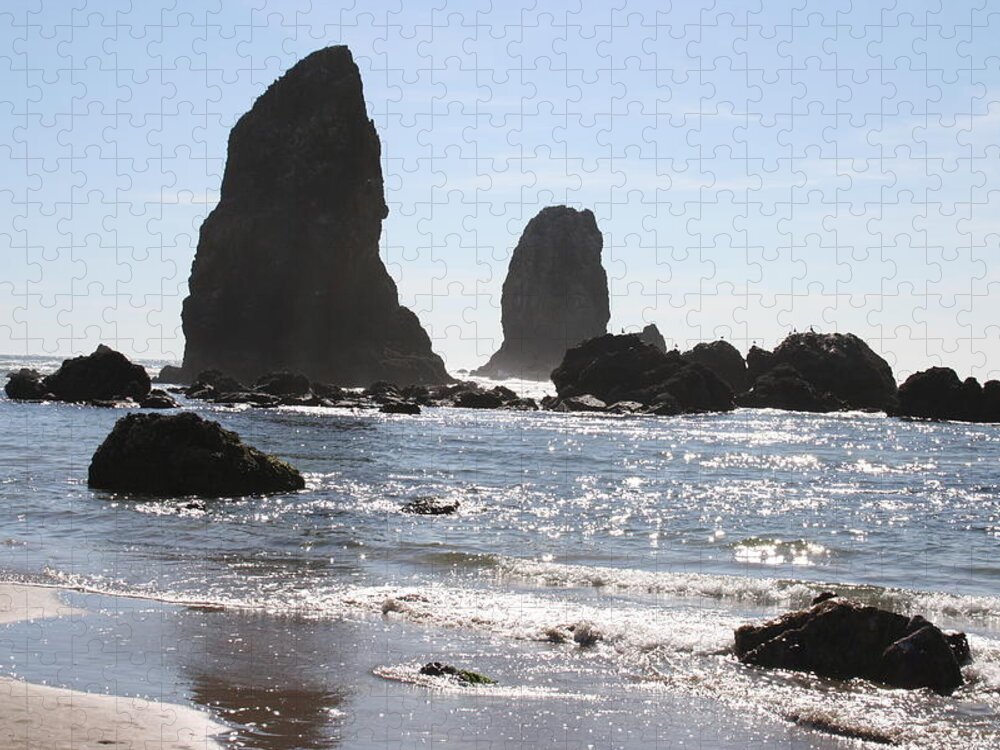 Sea Jigsaw Puzzle featuring the photograph Cannon Beach II by Quin Sweetman