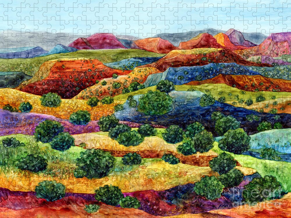 Canyon Jigsaw Puzzle featuring the painting Canyon Impressions by Hailey E Herrera