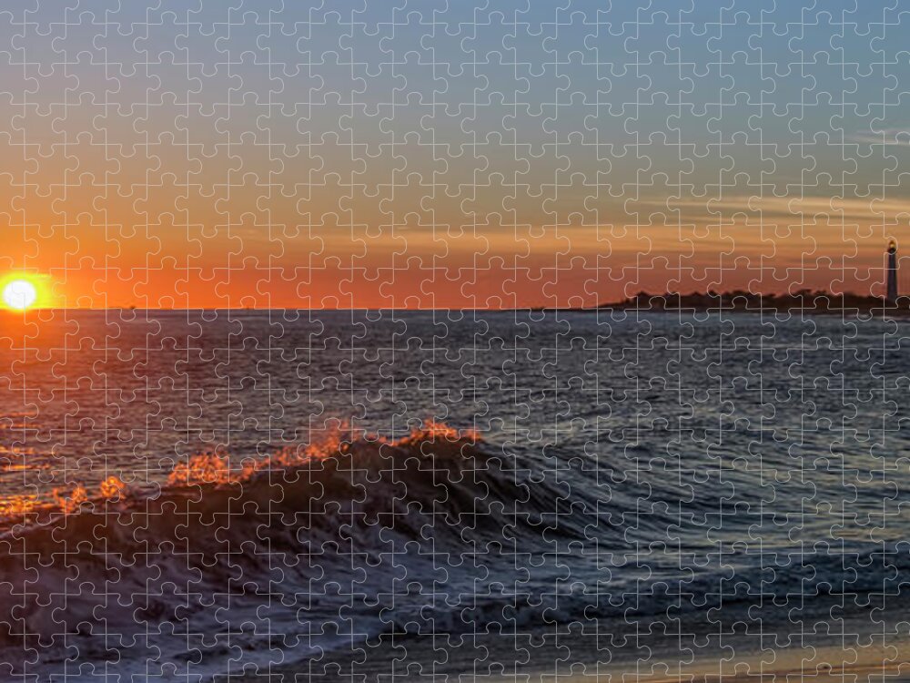 Cape Jigsaw Puzzle featuring the photograph Cape May Cove at Sunset Panorama by Bill Cannon