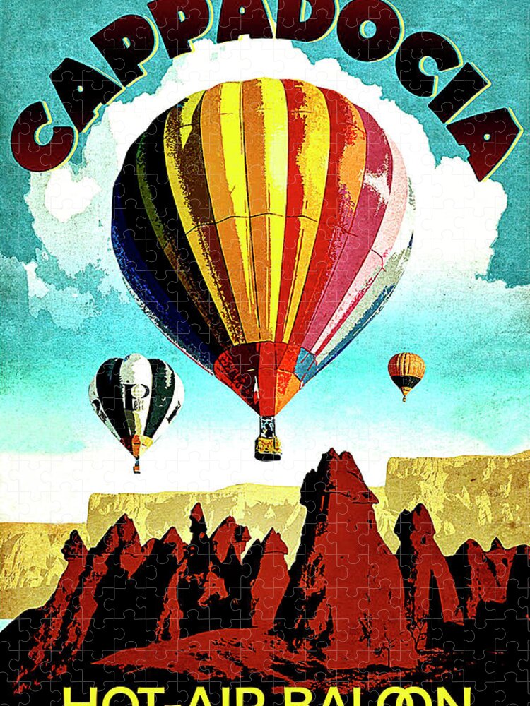 Cappadocia Jigsaw Puzzle featuring the painting Cappadocia, Turkey, Hot air balloons by Long Shot