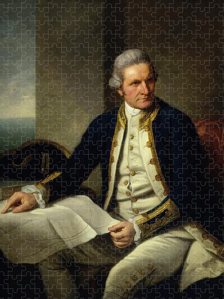 Painting Jigsaw Puzzle featuring the painting Captain James Cook by Mountain Dreams