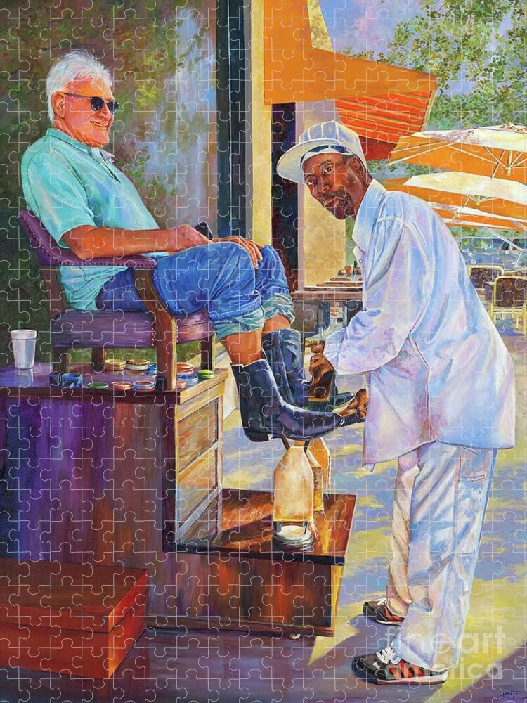 Trees Jigsaw Puzzle featuring the painting Captain Shoe Shine by AnnaJo Vahle