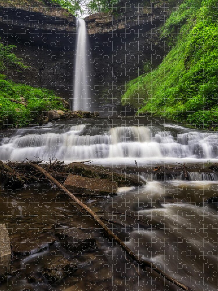 Carpenter Falls Jigsaw Puzzle featuring the photograph Carpenter Falls by Mark Papke