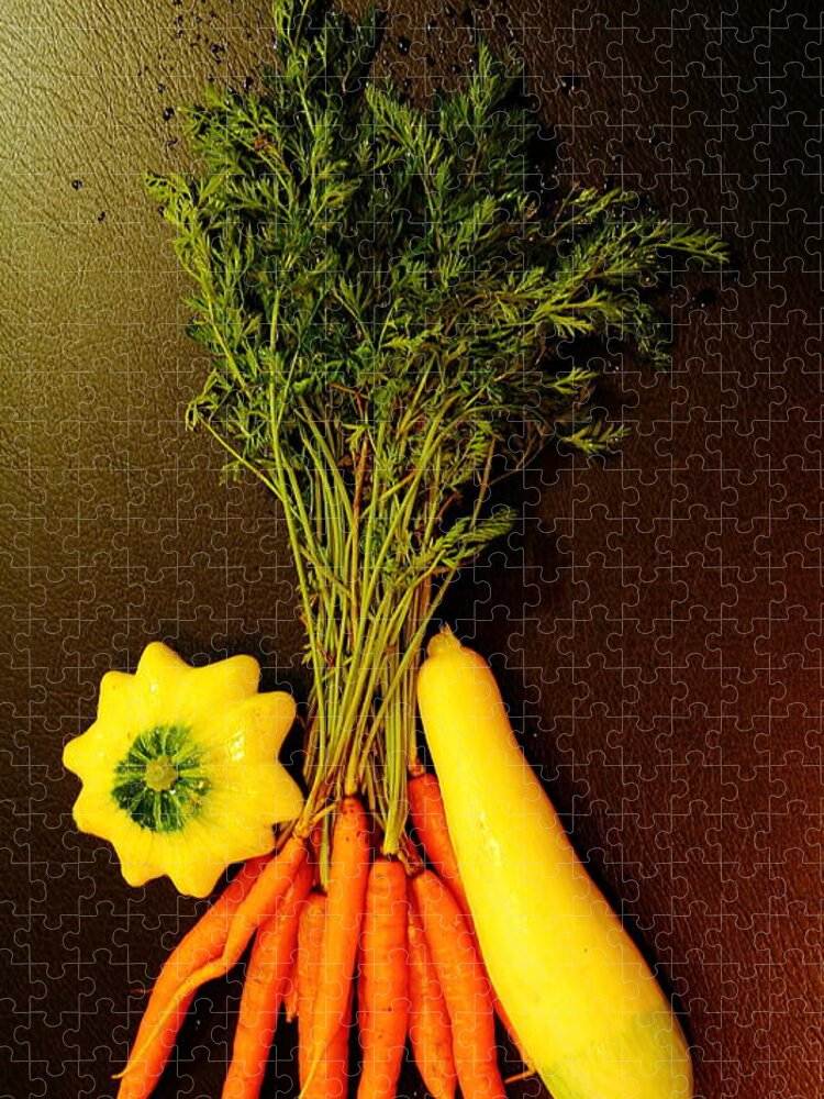 Vegetables Jigsaw Puzzle featuring the photograph Carrots and Squash by Allen Nice-Webb