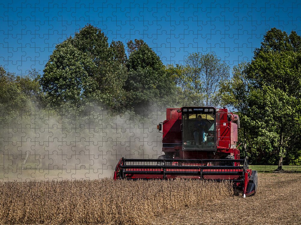 Axial Flow Jigsaw Puzzle featuring the photograph Case IH Bean Harvest by Ron Pate