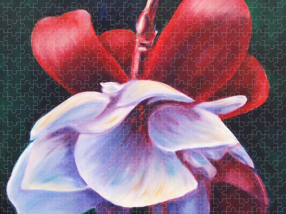 Fuchsia Jigsaw Puzzle featuring the painting Casey's Way by Shannon Grissom