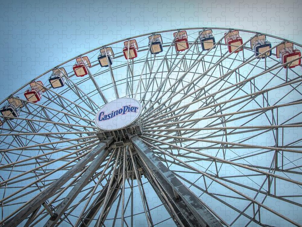 Seaside Heights Jigsaw Puzzle featuring the photograph Casino Pier Ferris Wheel by Kristia Adams