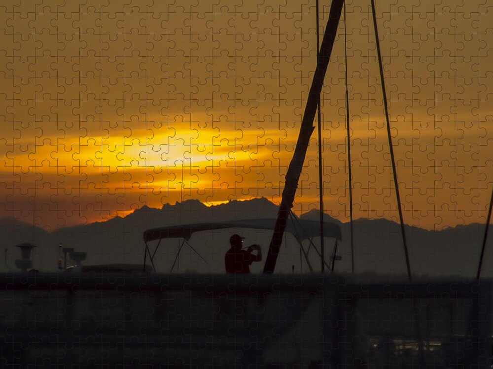 Puget Sound Jigsaw Puzzle featuring the photograph Catching the Sun by Cathy Anderson
