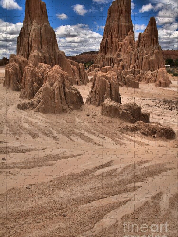Cathedral Gorge Jigsaw Puzzle featuring the photograph Cathedral Gorge Towers Portrait by Adam Jewell
