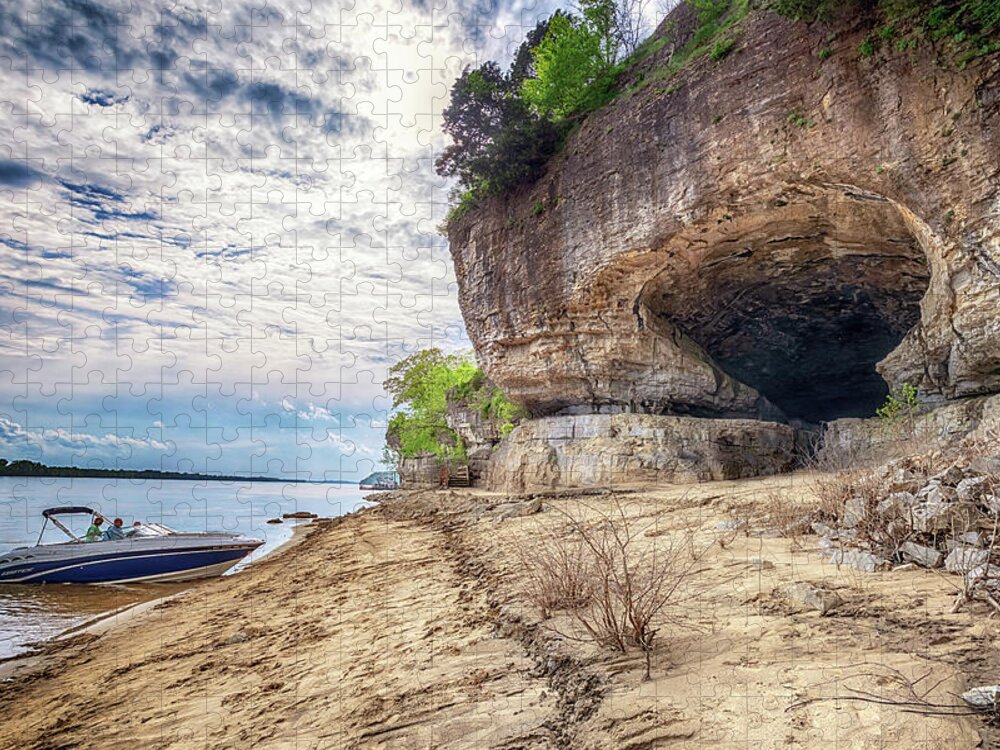 Cave In Rock Jigsaw Puzzle featuring the photograph Cave In Rock 2 by Susan Rissi Tregoning