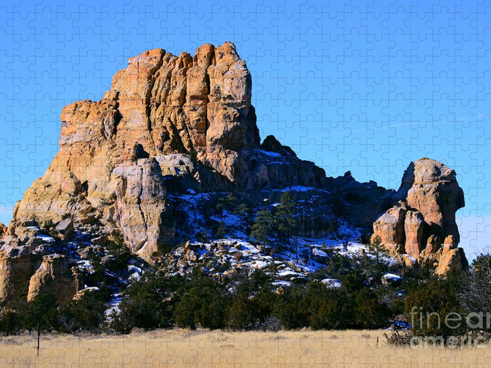 Southwest Landscape Jigsaw Puzzle featuring the photograph Cebollita bluff by Robert WK Clark
