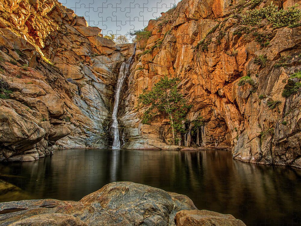 Backcountry Jigsaw Puzzle featuring the photograph Cedar Creek Falls Wide by Peter Tellone