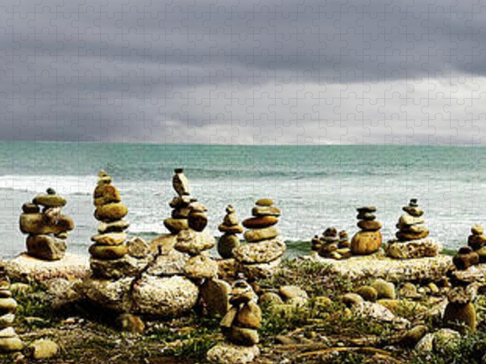 Beach Jigsaw Puzzle featuring the photograph Cell Phone Rock Garden by Joe Palermo