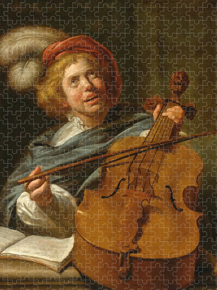 Judith Leyster And Studio Jigsaw Puzzle featuring the painting Cello Player by Judith Leyster and Studio