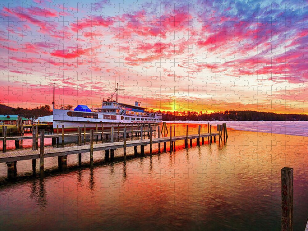 Canon Jigsaw Puzzle featuring the photograph Center Harbor Sunrise by Robert Clifford
