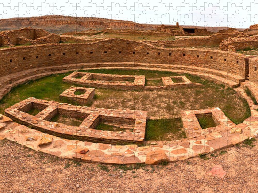 Pueblo Bonito Great Kiva Jigsaw Puzzle featuring the photograph Chaco Culture Grand Kiva by Adam Jewell