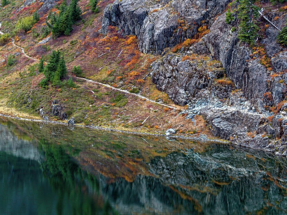 Fall Jigsaw Puzzle featuring the photograph Chain Lakes Trail in October by Michael Russell