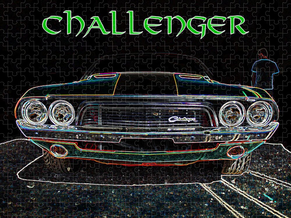 Dodge Jigsaw Puzzle featuring the digital art Challenger wallhanger by Darrell Foster