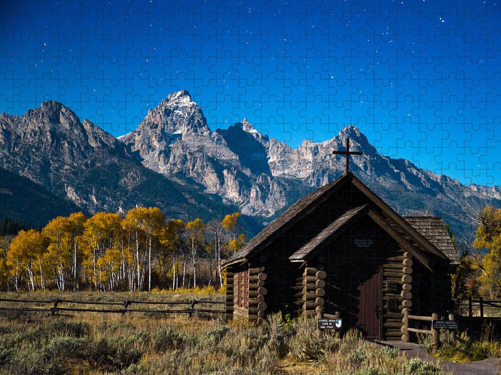 Tetons Jigsaw Puzzle featuring the photograph Chapel of Transfiguration by Darren White