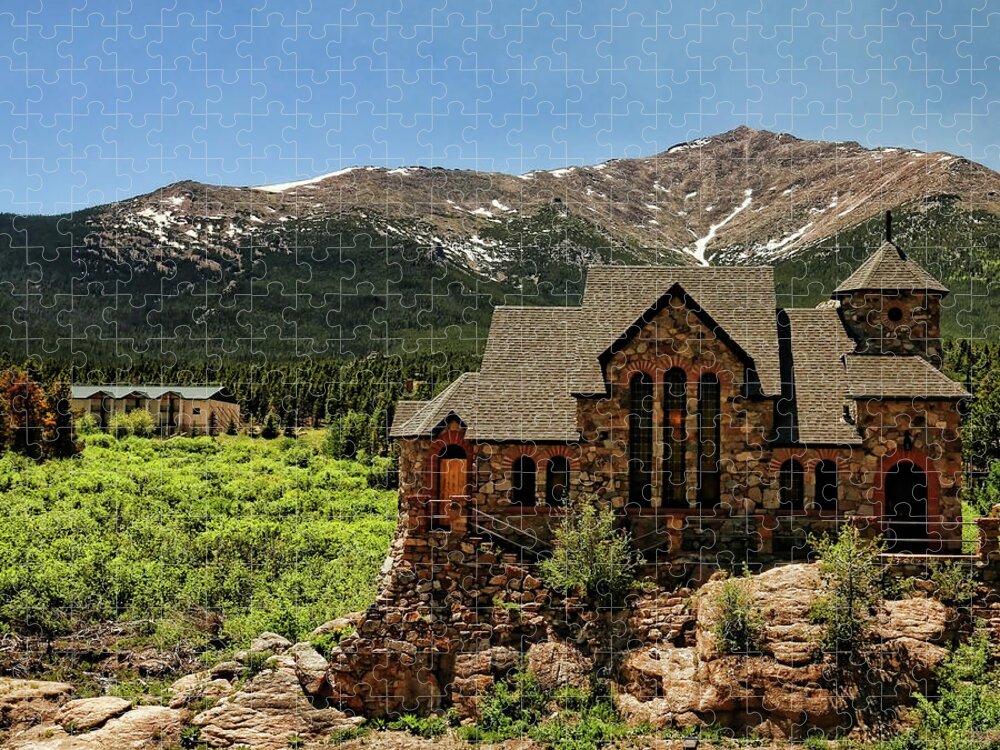 Chapel Jigsaw Puzzle featuring the photograph Chapel on the Rocks 2 - Colorado by Judy Vincent
