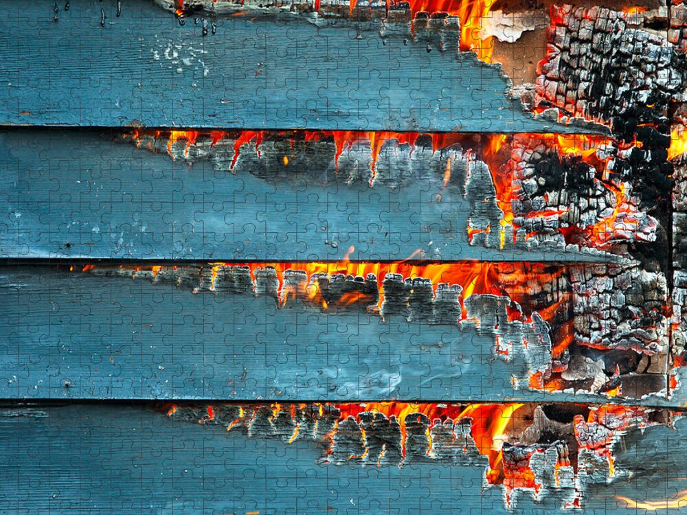 Fire Jigsaw Puzzle featuring the photograph Charred Remains by Todd Klassy