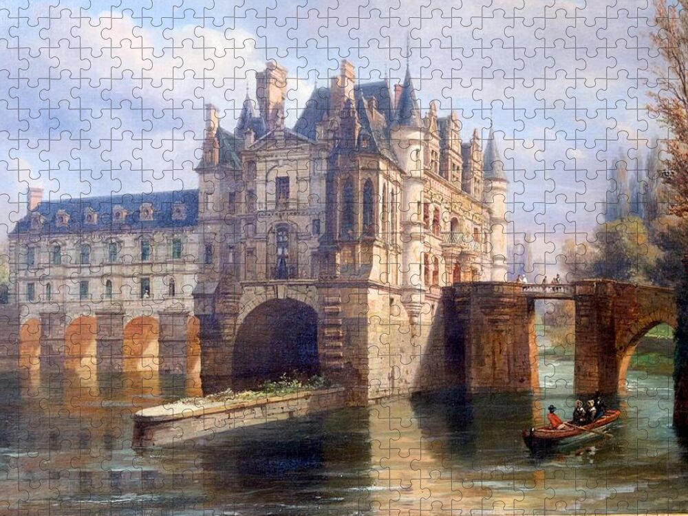 France Jigsaw Puzzle featuring the photograph Chenonceau Greetings by Eric Tressler