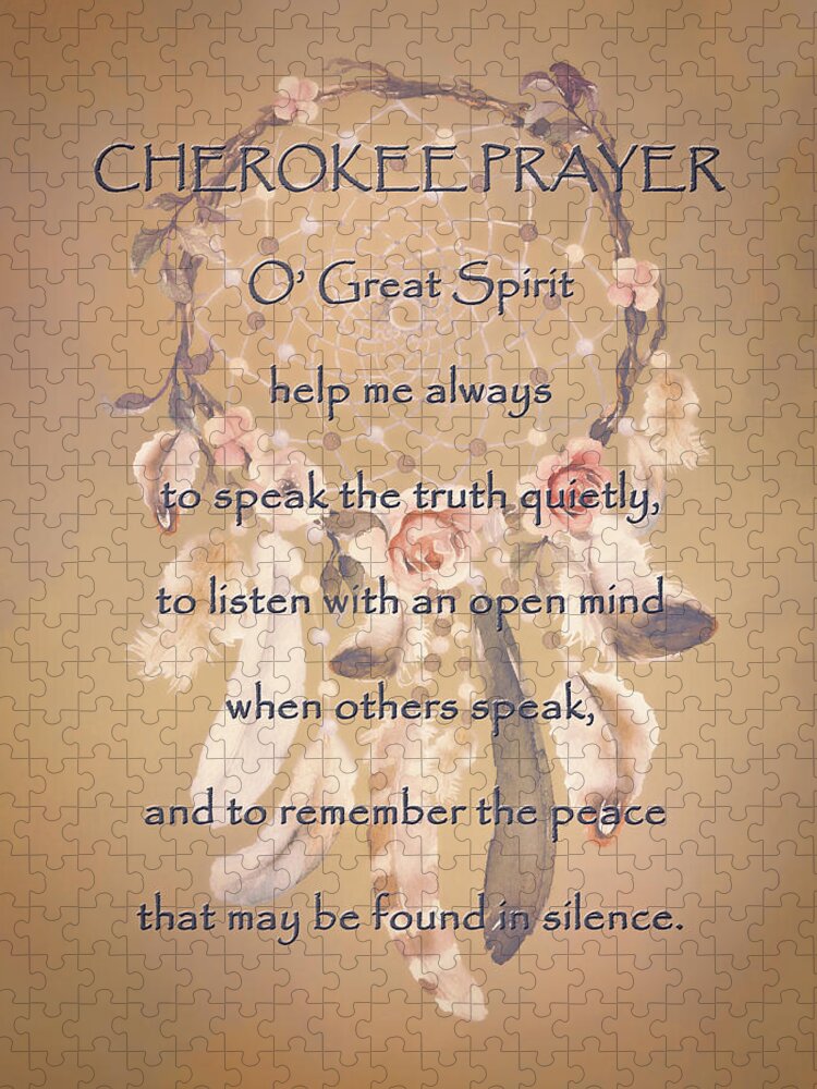 Cherokee Prayer Jigsaw Puzzle featuring the digital art Cherokee Prayer by HH Photography of Florida