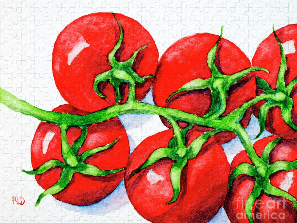 Fresh Jigsaw Puzzle featuring the painting Cherry Tomatoes by Rebecca Davis