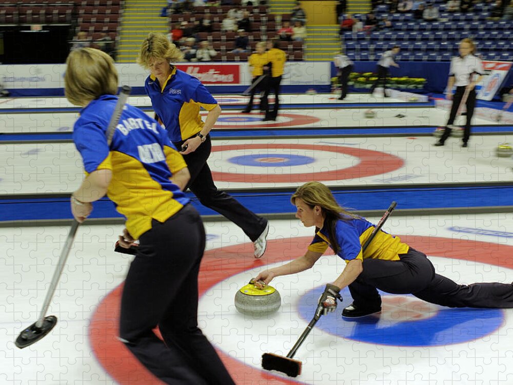 Curling Jigsaw Puzzle featuring the photograph Cheryl Bernard Olympian by Lawrence Christopher