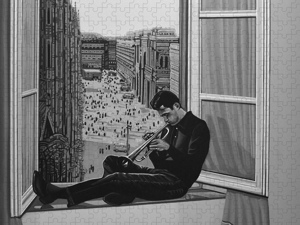 Chet Baker Jigsaw Puzzle featuring the painting Chet Baker by Paul Meijering