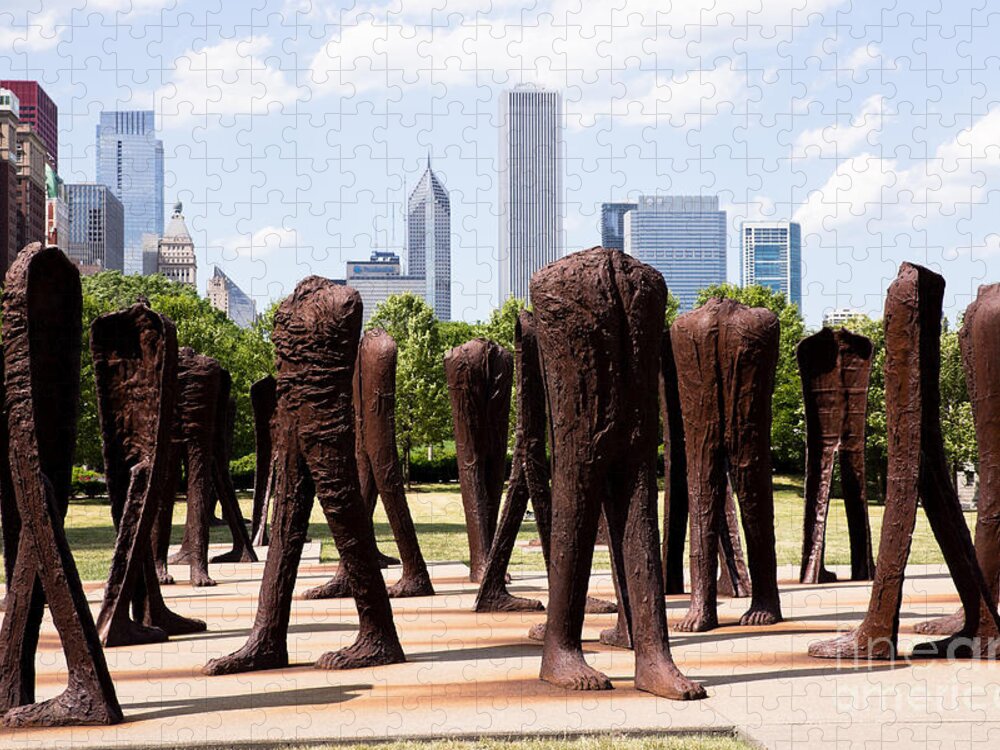 Agora Jigsaw Puzzle featuring the photograph Chicago Agora Headless Statues by Paul Velgos