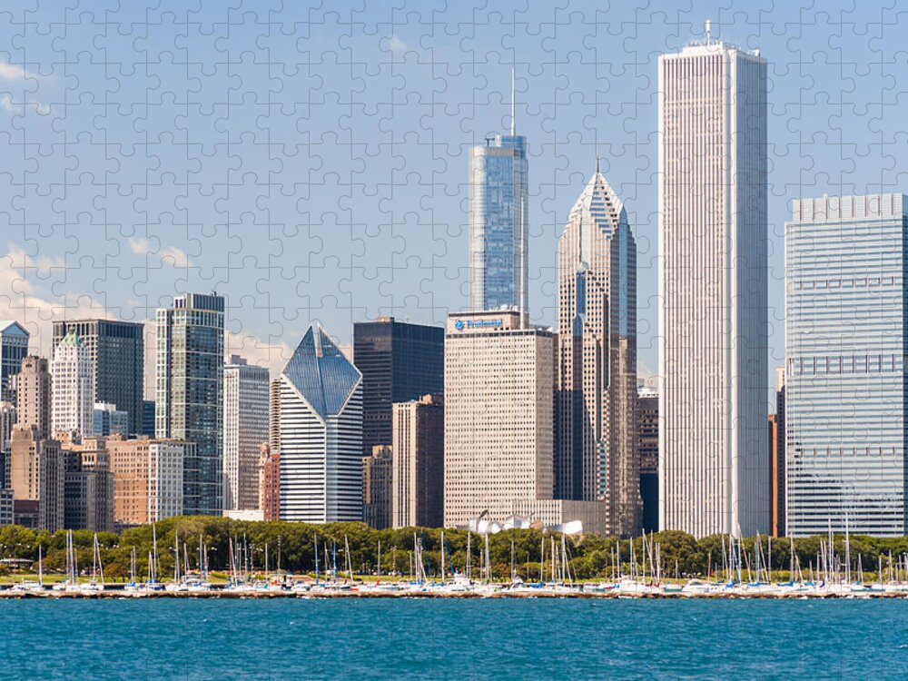 Landscape Jigsaw Puzzle featuring the photograph Chicago Lakefront close up by Charles McCleanon