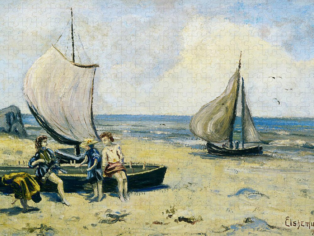 19th Century Art Jigsaw Puzzle featuring the painting Children on the Beach by Louis Michel Eilshemius